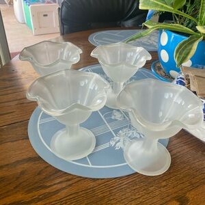 Elegant Frosted Glass Dessert Cups